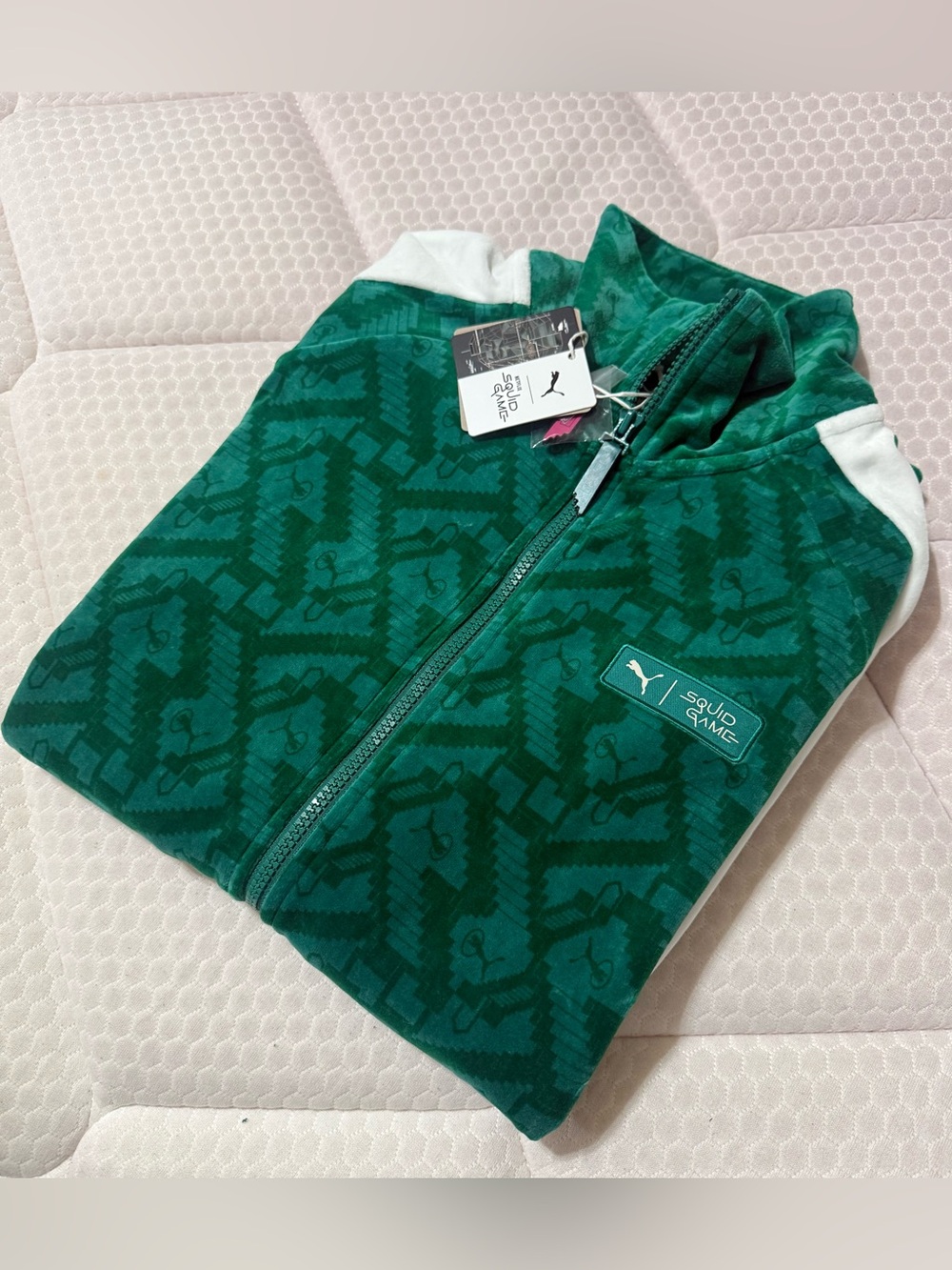 PUMA x SQUID GAME T7 Men's Track Jacket Mint Green Medium Netflix Show New Sz M